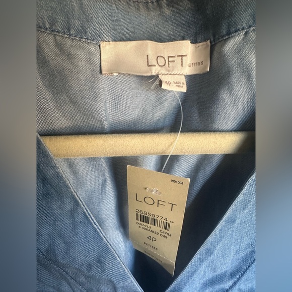 LOFT Light Blue Midi Wrap Dress - Picture 2 of 5